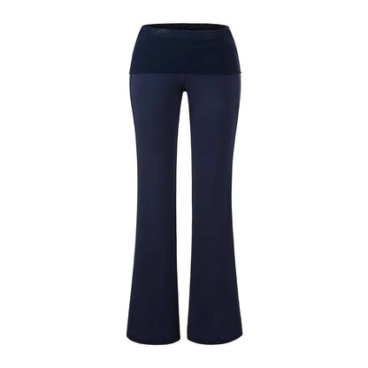 Pantalones de tiro bajo ligeramente acampanados