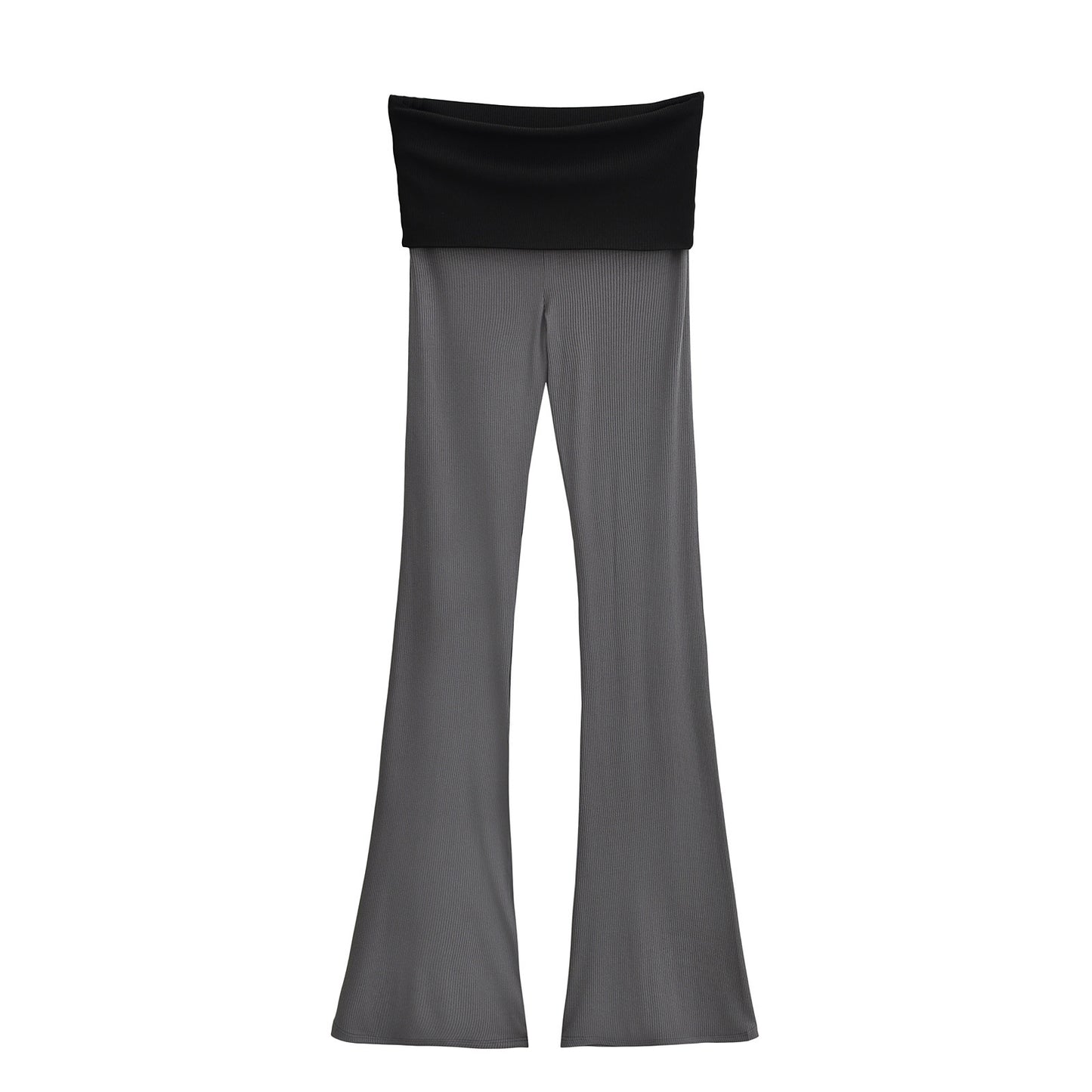 Pantalones acampanados de tiro bajo con bloques de color