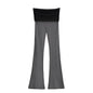 Pantalones acampanados de tiro bajo con bloques de color