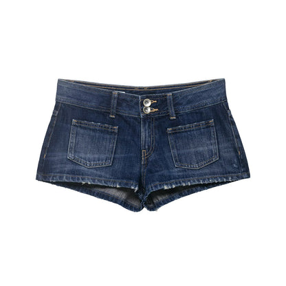 Shorts vaqueros cortos de tiro bajo para la calle