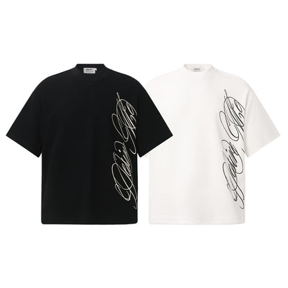 English letter printed short sleeved shirt