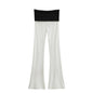 Pantalones acampanados de tiro bajo con bloques de color
