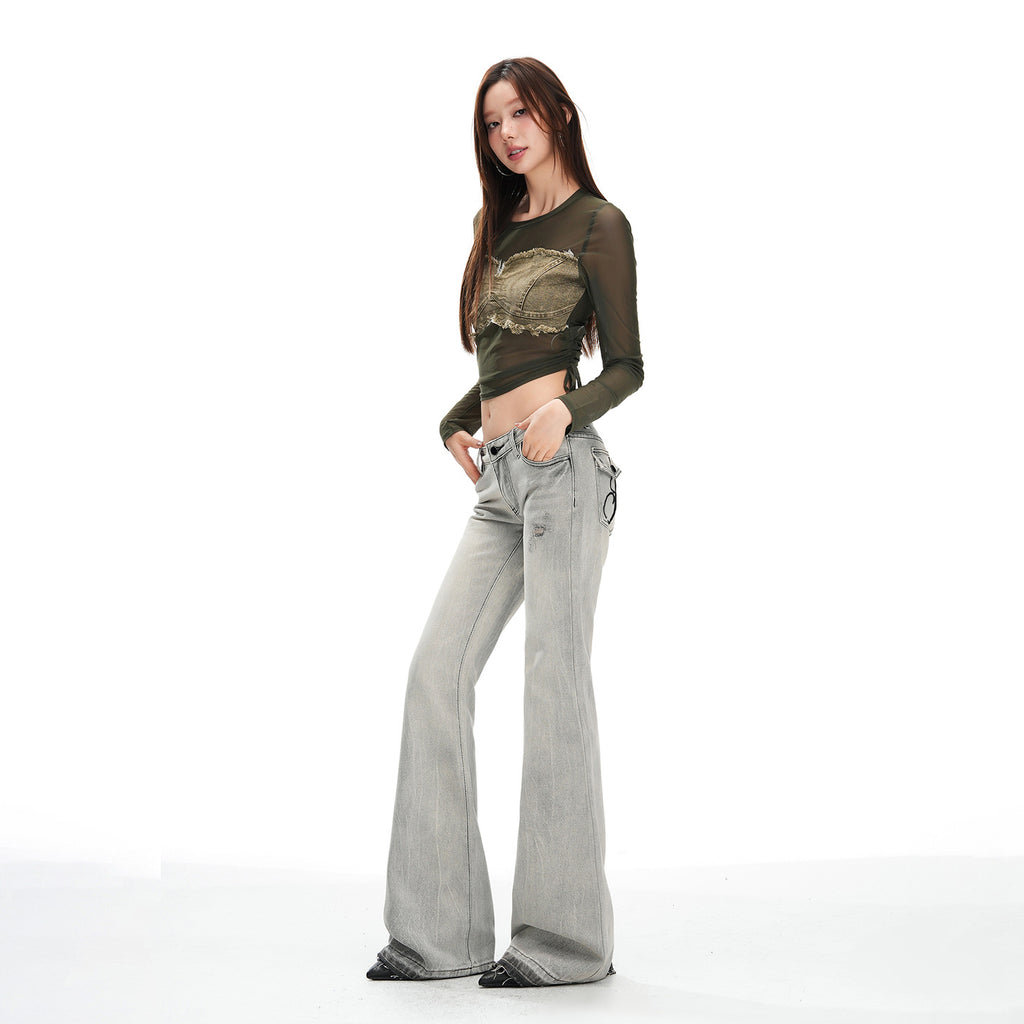 Style Low Waist Flared Jeans for Women