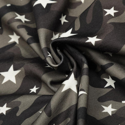 Camouflage star fur collar hooded sweatshirt short hoodie jacket