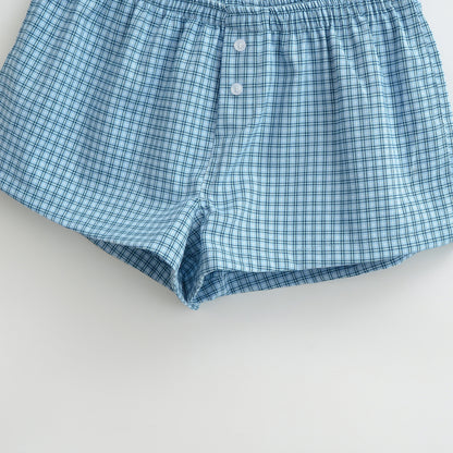 Pantalones cortos a cuadros con cintura elástica