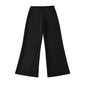 Pantalones informales de pierna recta acampanados de tiro bajo hasta el suelo
