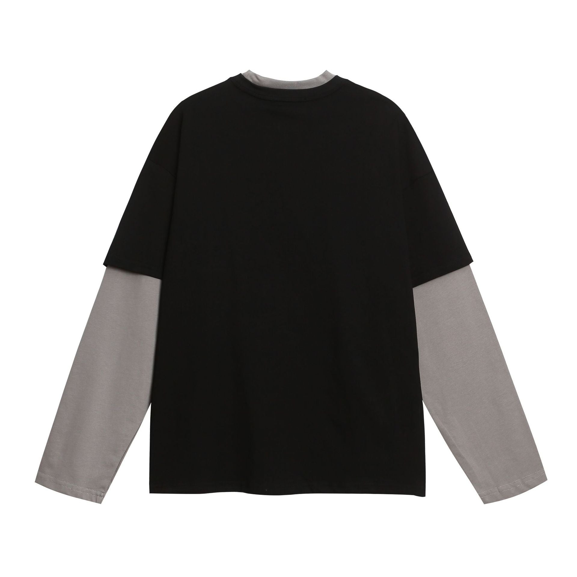 Fake two campus style color blocked sports hoodies