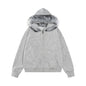 Rivet Fur Collar Hoodie Women's Retro Loose Casual Straight Shoulder Jacket