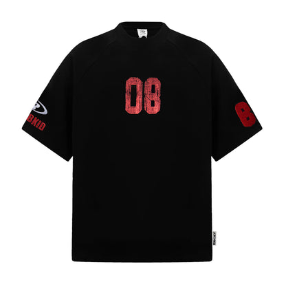Camiseta estampada bordada Top de pareja perezosa del campus
