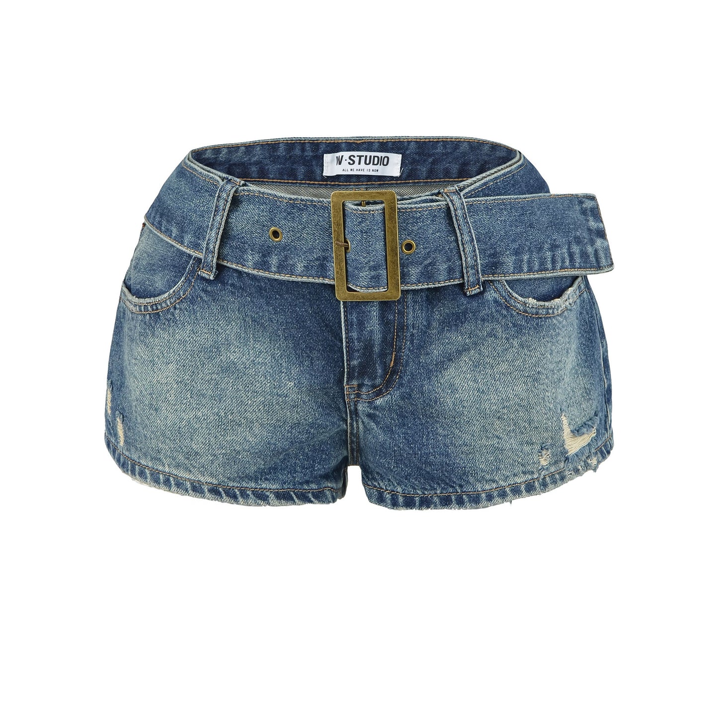 Shorts vaqueros con cinturón