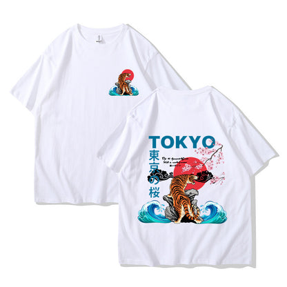 Japón Tokio Harajuku Camiseta Oversize Ropa urbana HipHop