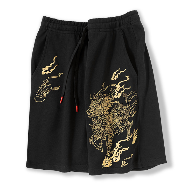 Kylin embroidered shorts summer thin cotton sanitary pants casual summer fashion straight 5 point trousers