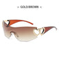 Gafas de Sol de Moda de Una Pieza Y2K Estilo Chica Atrevida Milenio Gafas de Sol sin Montura Gafas Vintage Modernas