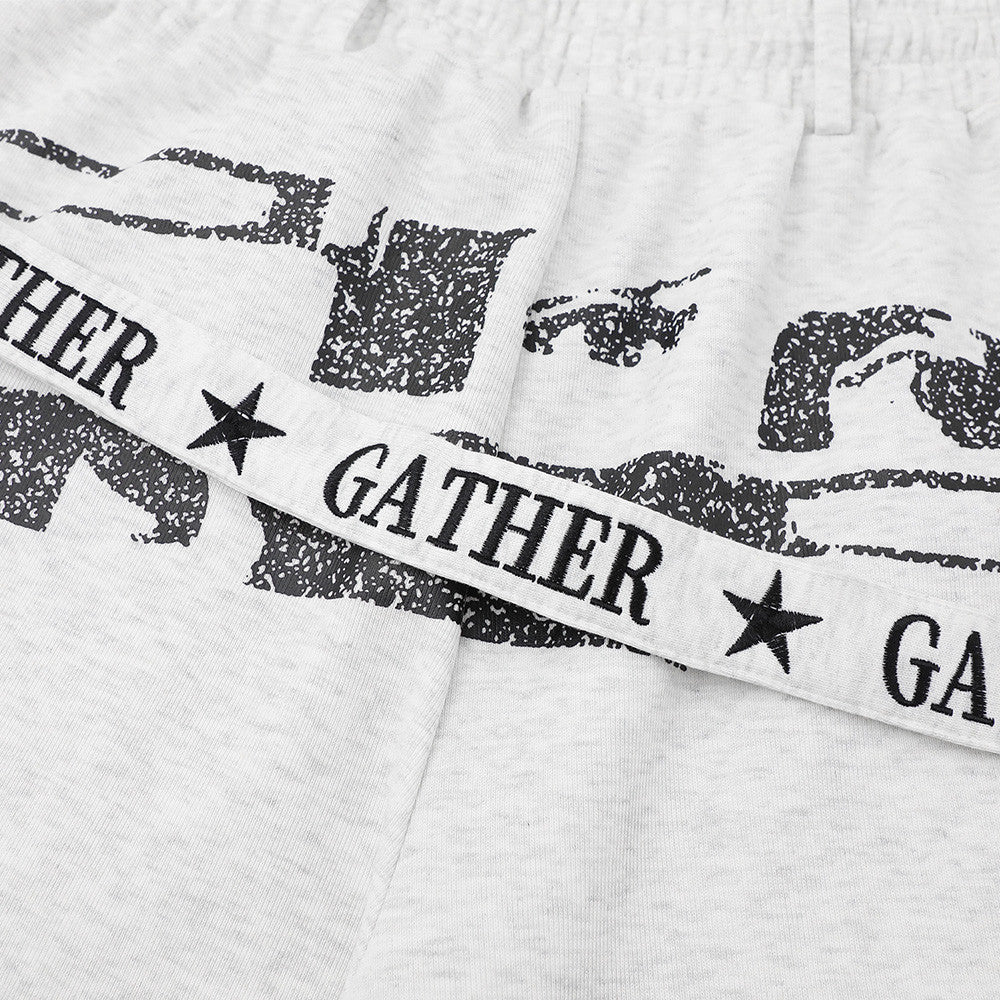 Graffiti letter printed shorts