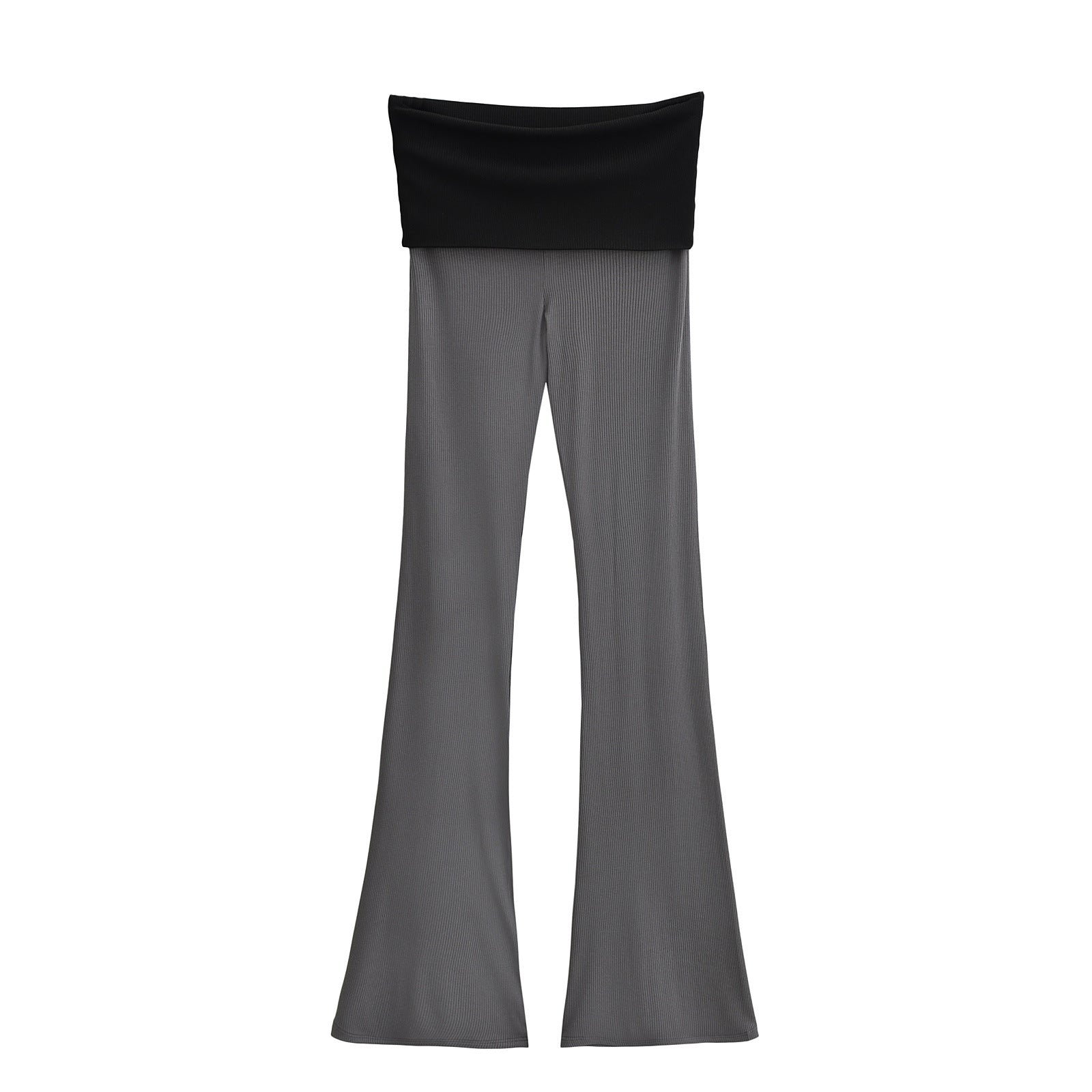 Color blocked waist low waist slightly flared pants for women