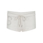 Pantalones cortos de tiro bajo con cordón y pedrería digital