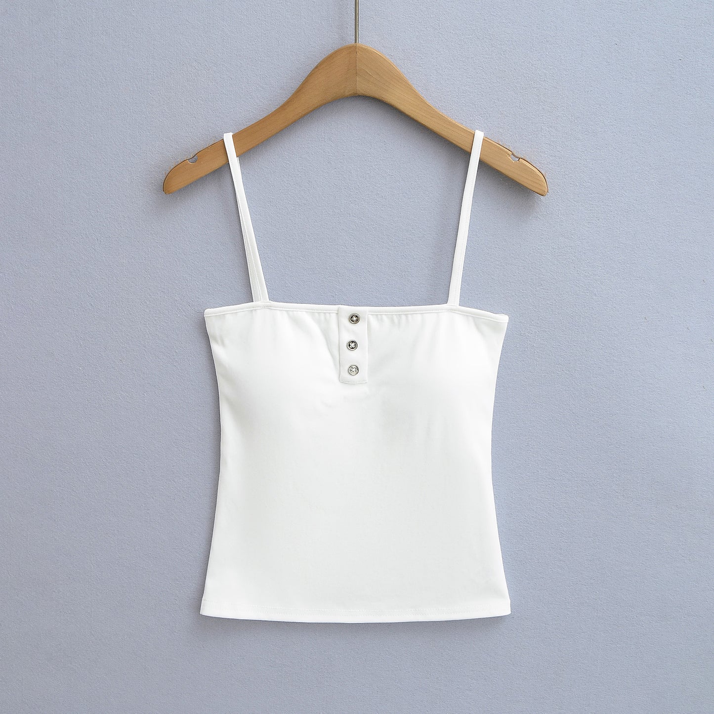 Sexy Metal Button Fitted Camisole Top