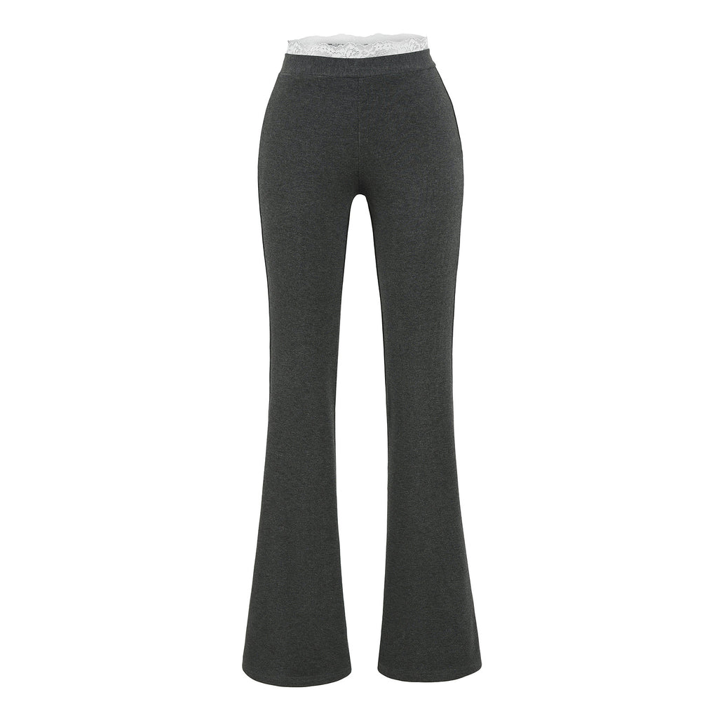 Lace lace low waisted flared pants