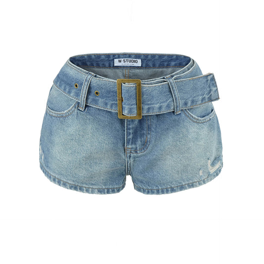 Shorts vaqueros con cinturón