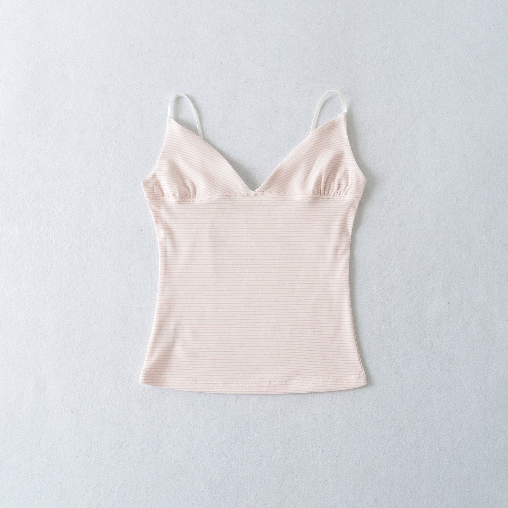 Striped V-neck tank top