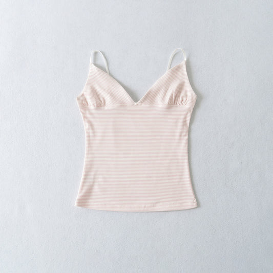 Striped V-neck tank top