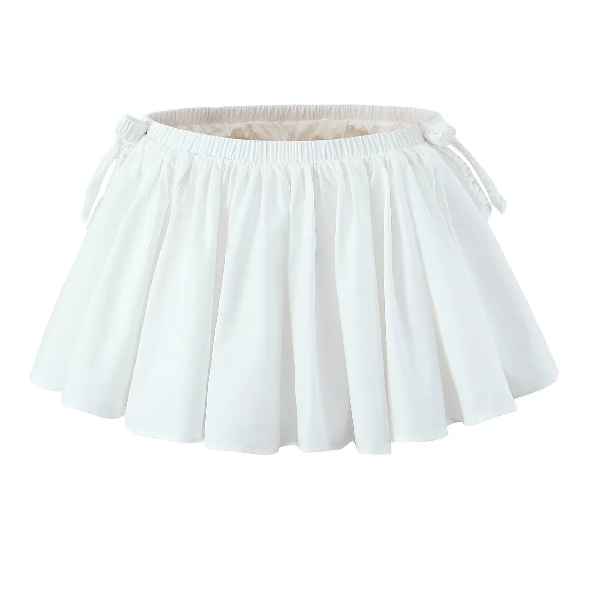 V-neck lace short camisole vest+elastic waist anti glare mini skirt two-piece set