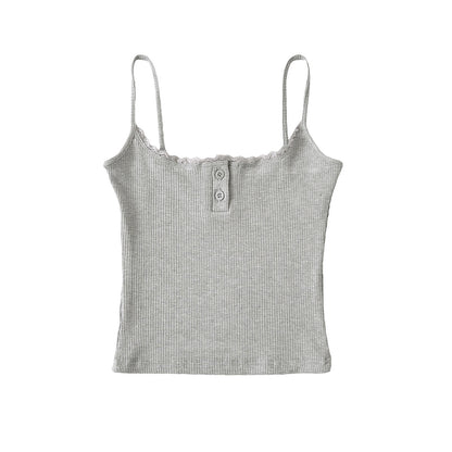Camiseta sin mangas de encaje