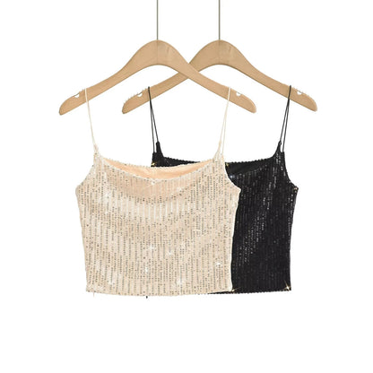 Top sin tirantes con lentejuelas