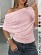 Sexy Single Shoulder Fitted Batwing Sleeve Top