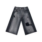 Pantalones cortos de mezclilla retro rotos