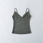Camiseta sin mangas con cuello de pico a rayas