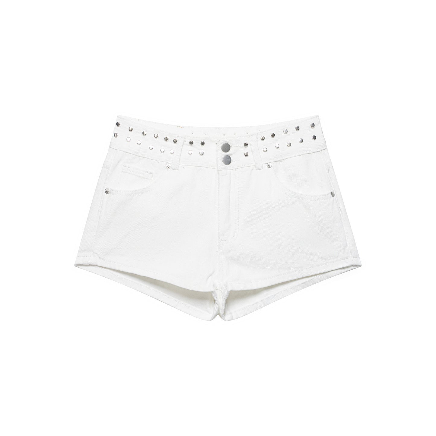 Pantalones cortos de mezclilla casuales versátiles de tiro bajo con estrellas