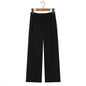 Striped straight tube elastic drawstring low waist knitted wide leg pants casual pants