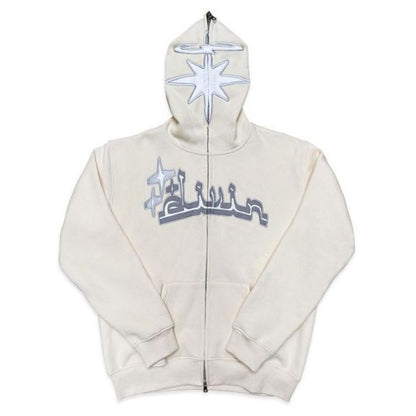 Sudadera con capucha holgada estampada, gótica oscura, para invierno