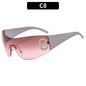 Nuevas gafas de sol Y2K Spice Girl con letras, gafas de sol integradas con visera, gafas adelgazantes avanzadas para mujer