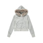 Hoodie with Zipper and Faux Fur Collar