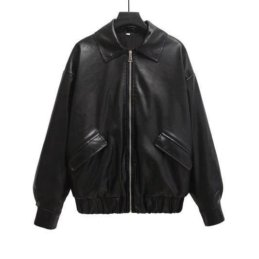 Imitation leather jacket and leather jacket