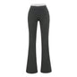 Pantalón de encaje acampanado de talle bajo