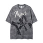 Camiseta de manga corta de algodón oversize estilo tie-dye