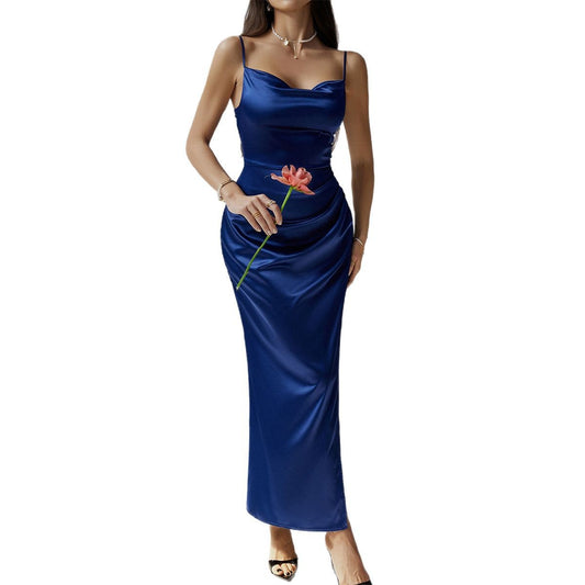 Vestido sexy casual liso con tirantes