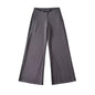 Pantalones informales de pierna recta acampanados de tiro bajo hasta el suelo