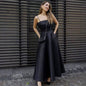 Vestido de noche de raso con tirantes