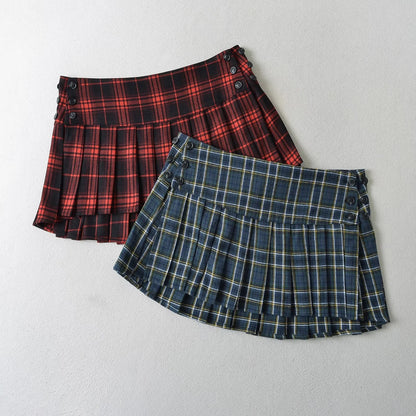 Falda a cuadros de talle bajo