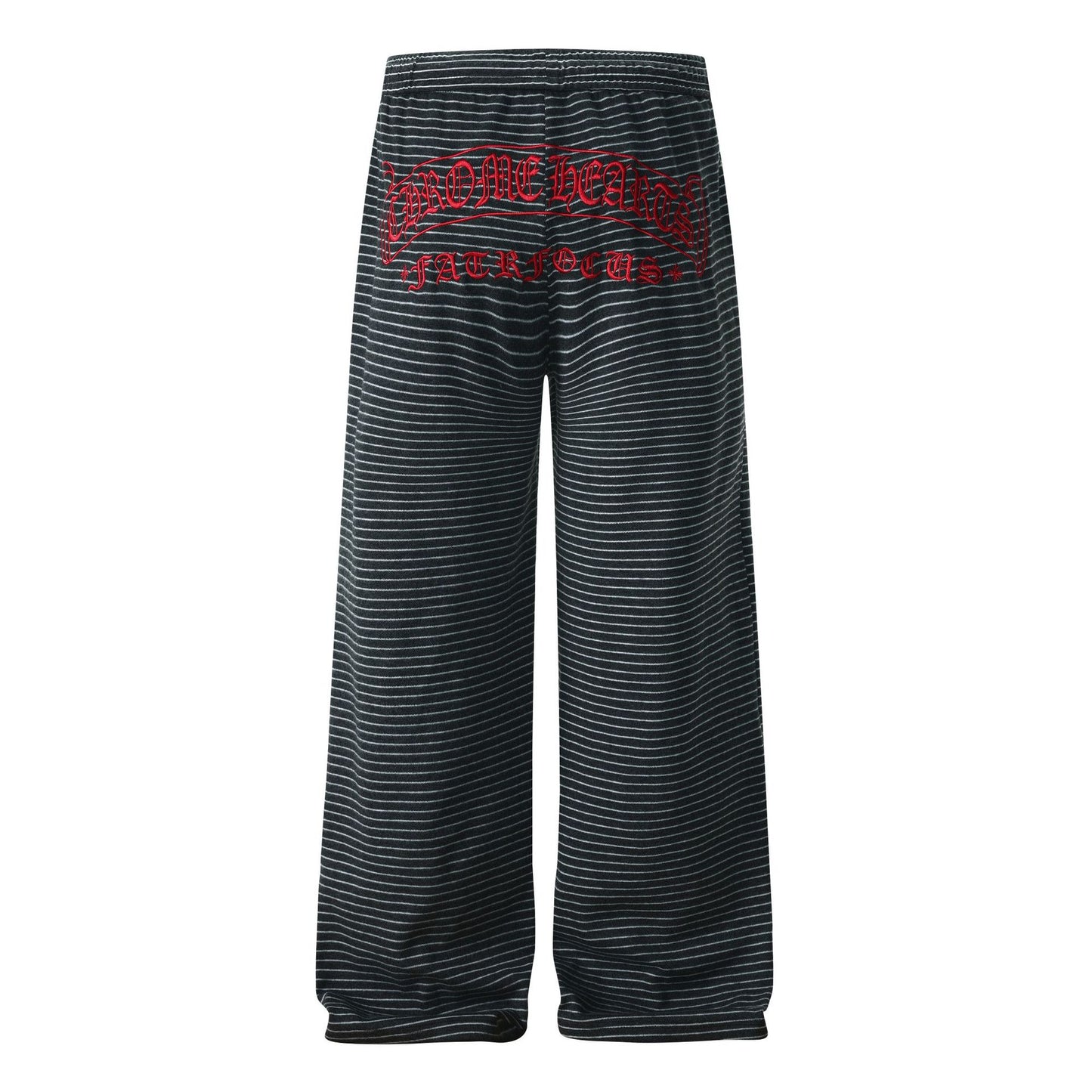 Lazy striped curved knife sweatpants