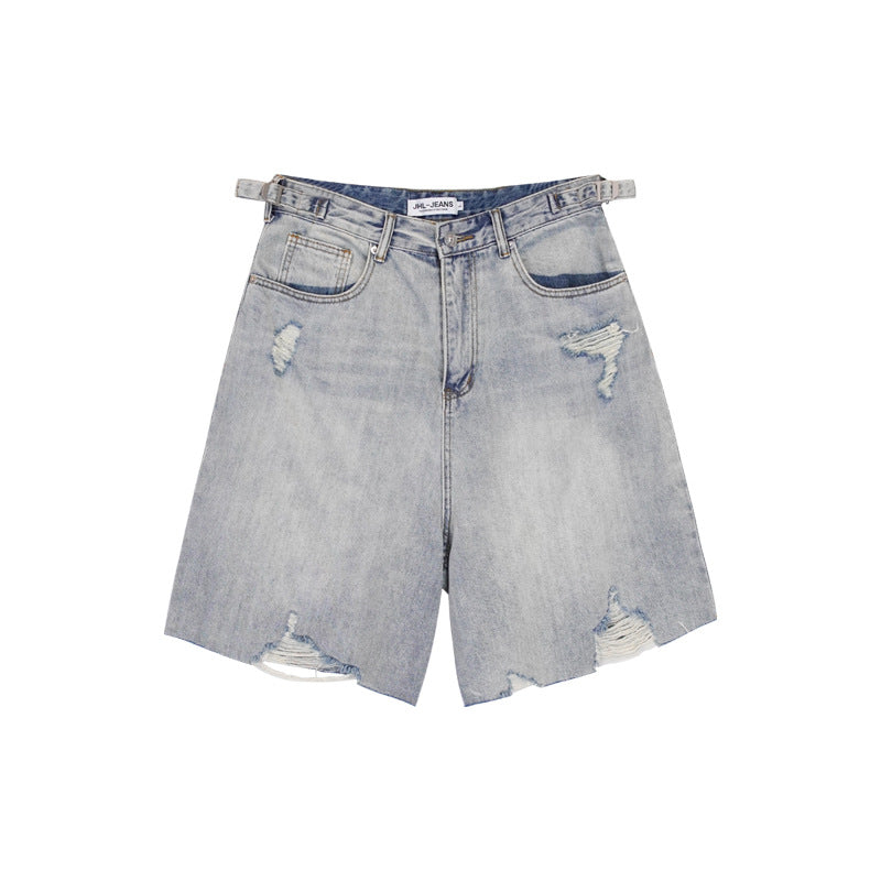 Shorts vaqueros desgastados y lavados