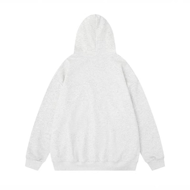 Faux Fur Hooded Sweatshirt Coat  Loose Fit Thickened Hoodie