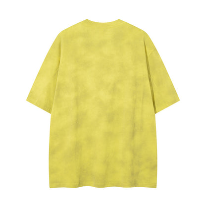 Camiseta de manga corta de algodón oversize estilo tie-dye
