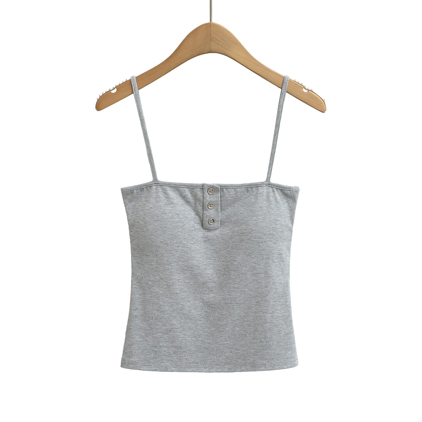 Sexy Metal Button Fitted Camisole Top