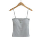 Sexy Metal Button Fitted Camisole Top