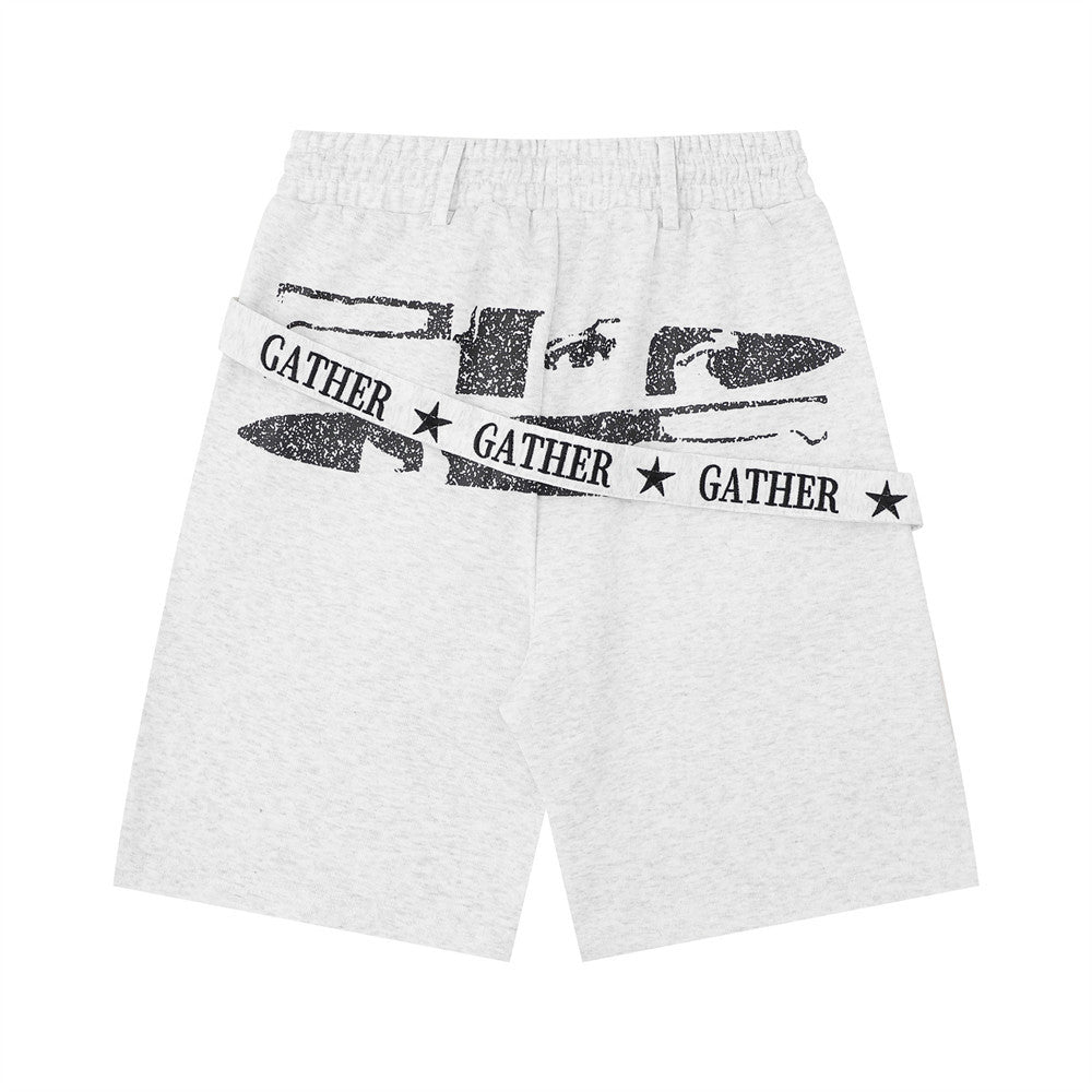 Pantalones cortos estampados con letras de graffiti